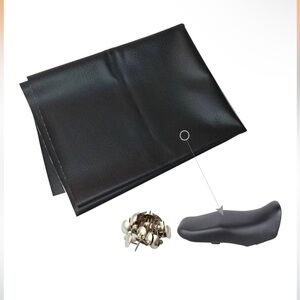 Black Faux Leather Upholstery Kit LACE INN motorcycle seat cover four wheeler